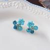 Colorful Flower Stud Earrings for Women Wedding Party Elegant Jewelry Crystal Acrylic White Black Blue Purple Geometry Jewelry