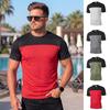 Men Color Block Crew Neck Breathable Casual Short Sleeve T Shirt