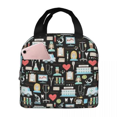 Lunch Bags for Women Kids Doctors Nursing Nurse Thermal Cooler Waterproof Work Oxford Tote Handbags