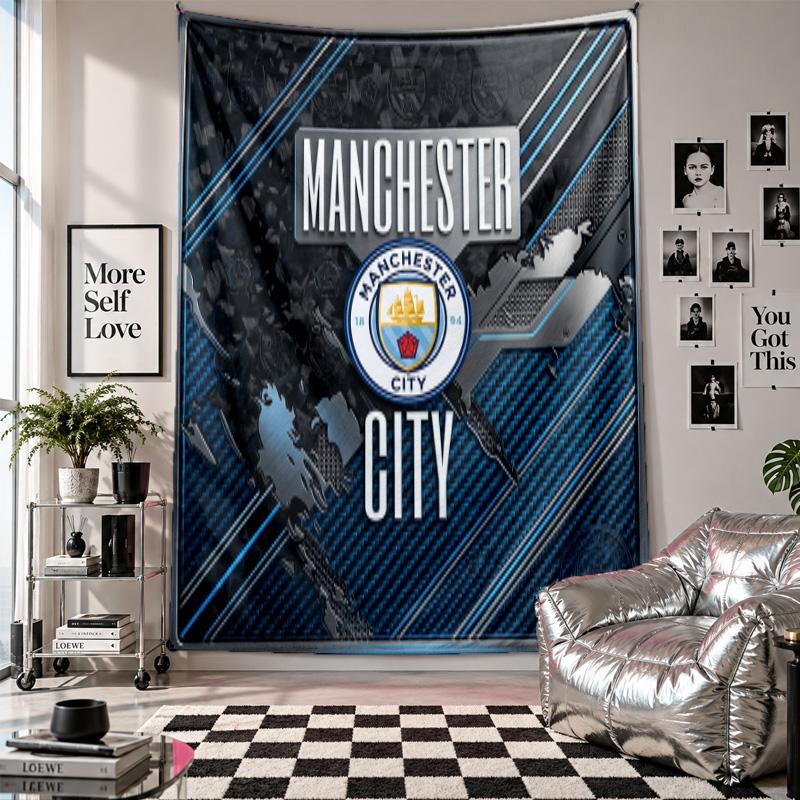 Arazzo da parete Manchester City Decorazione per la casa Tessuto da appendere a parete per camera da letto Soggiorno Sfondo