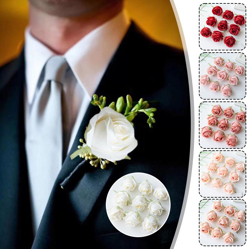 Artificial Flowers Silk Roses Heads Garland Accessory Home Table Wedding Festival Decoration Valentine's Day Diy Gifts Scrapbook