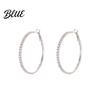 Party Earrings Large Rhinestone Hoop for Women Big Cubic Zirconia