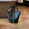 Niche Lychee Pattern Bag 2026 New Handbag Shopping Basket Female Bag Bucket Bag Simple Mother Bag Crossbody Bag
