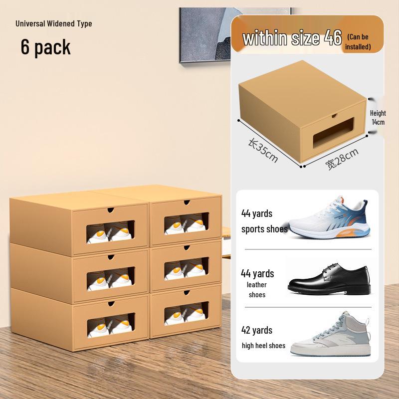 Schuhregal: Platzsparende transparente Kraftpapier-Aufbewahrungsboxen