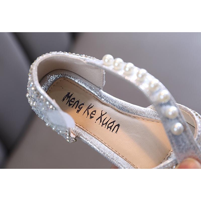 Summer Korean-style New Girls' Princess Single Shoes Leather Shoes Rhinestone Small/medium/large Children's Dance Performance Shoes