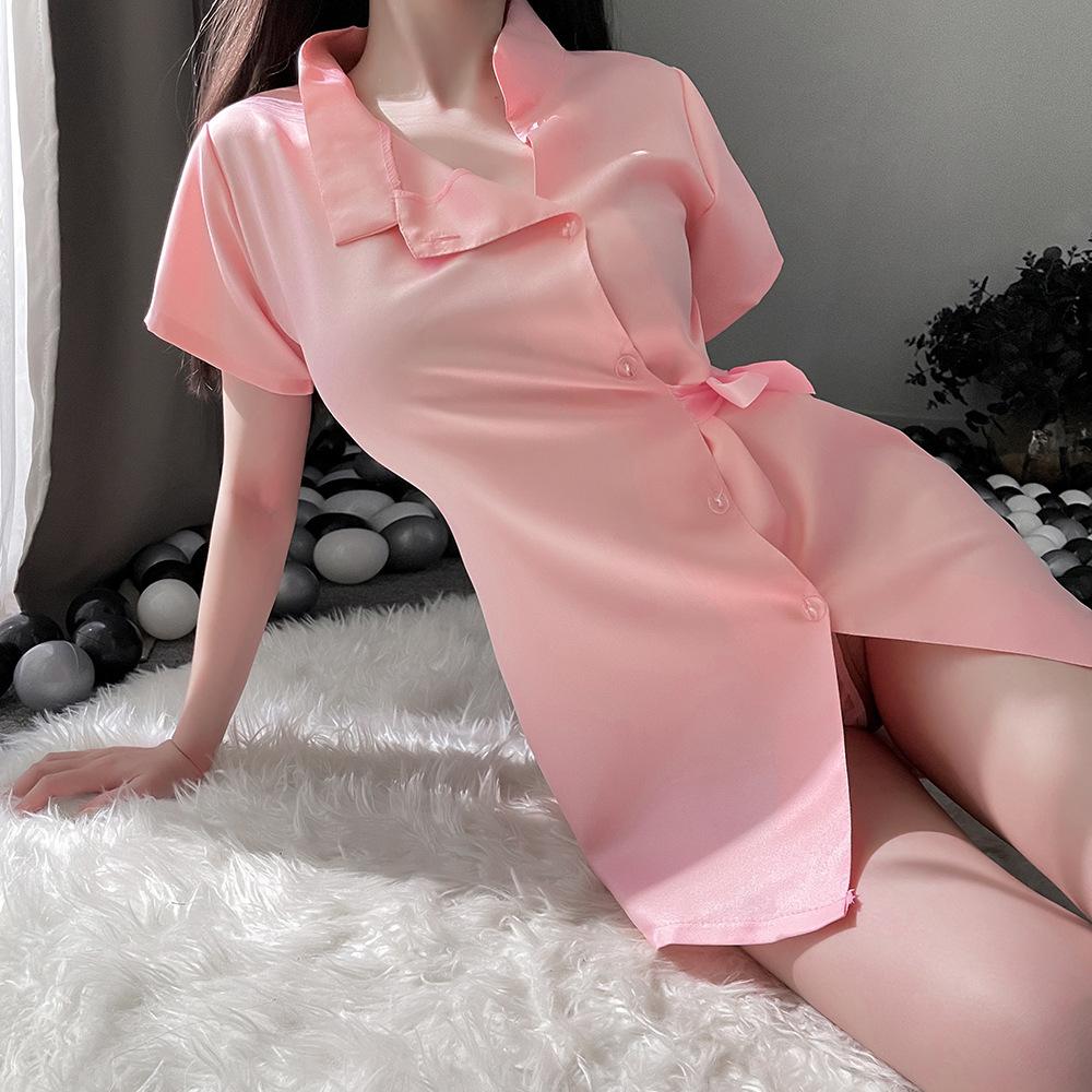 Sex Lingerie Sexy Uniform Nurse Free Dress Seduction Pure Desire Style Pink Female Hip Skirt Set