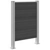 Waste Bin Fence Gray 85 X 12 X 115 Cm Aluminum and WPC