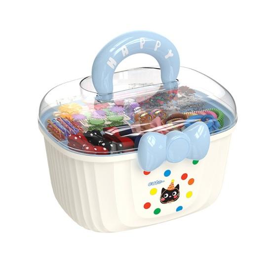 Aufbewahrungsbox für Haaraccessoires Staubdichter Deckel mit Schleifen-Dekor Schichtbehälter für Kinderclips Krawatten