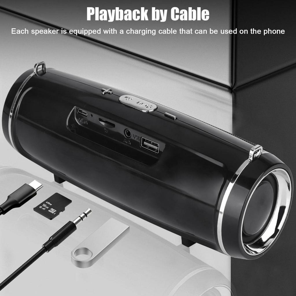 Waterproof Bluetooth 5.0 Speaker Portable Wireless Outdoor Stereo HiFi Speaker with TF Card FM Radio Mp3 Player for Smart Devices