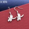 925 Sterling Silver Dragonfly Pendant Pierced Earrings Fashion Jewelry