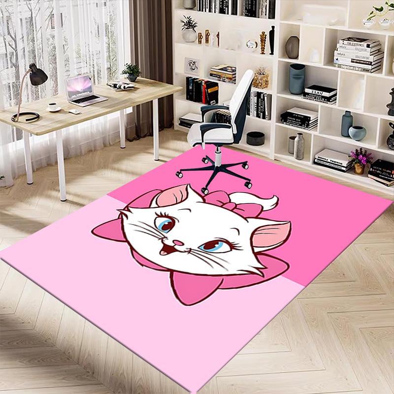 1pc Pink Kitty Bow Carpet for Playroom Bedroom Living Room Sofa Home Decor,kids Game Area Rug Non-slip Floor Mat Y728139
