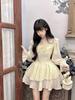 Skirt Spring and Autumn Women's French Sweet Gentle Wind Waist Pure Wish Waist Skinny White Fluffy Dress Small Man