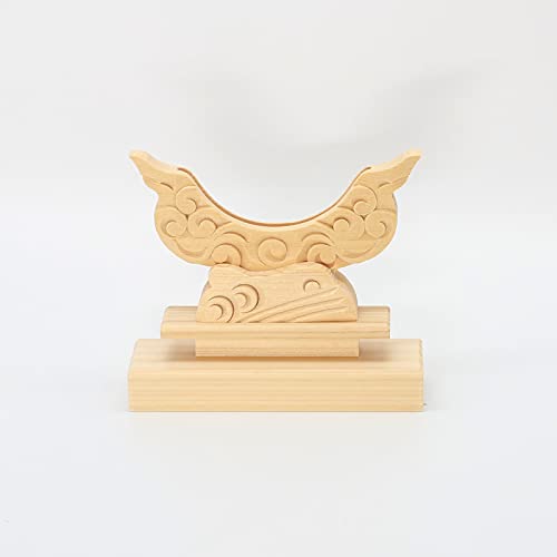 Shinto Shrine Village Shinto Mirror, Kiso Hinoki Wood, 3 Inches