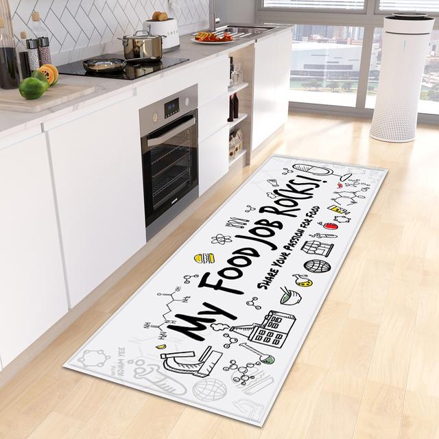 Kitchen Floor Mat Doormat for Living Room Bedroom Door Balcony Decorative Floormat Non-slip Long Strip Area Carpet