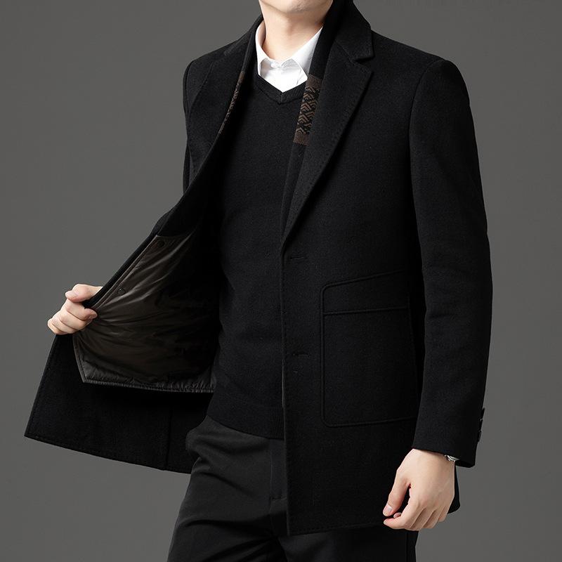 

Осенне-зимнее теплое мужское пальто Новая куртка в деловом стиле для мужчин среднего возраста Папа Топ 4XL