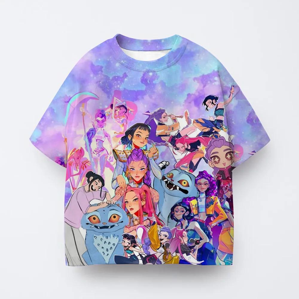 Lässiges lockeres Oberteil Rundhalsausschnitt Print Kurzarm Mode T-Shirts Mädchen