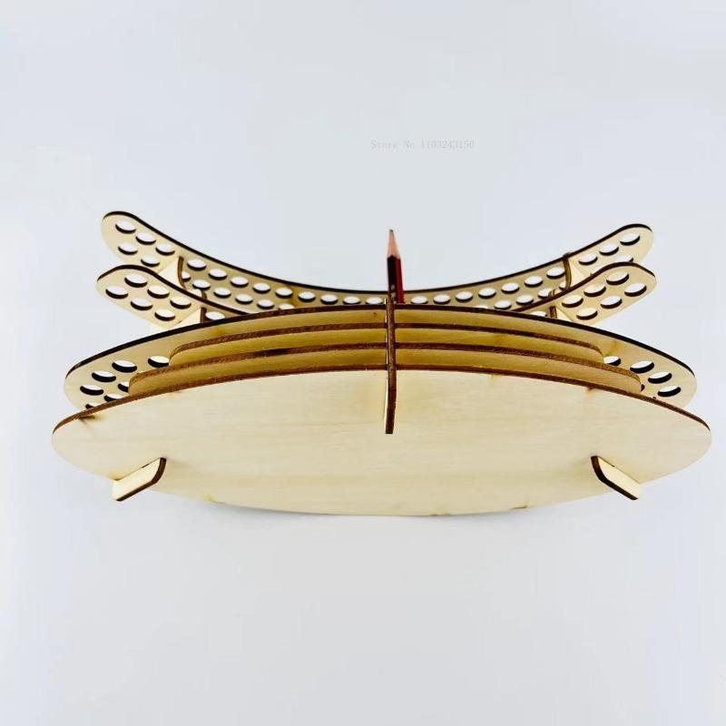Carved Wooden Assembly Pencil Stand Art Drawing Materials Storage Tools Student Desktop Stationery Supplies Oil Brush Holder