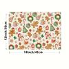 4/6pcs Set Winter Gingerbread Gift Christmas Tree Gift Box Star Pattern Christmas Placemat Seasonal Everyday Holiday Decoration for Home Kitchen