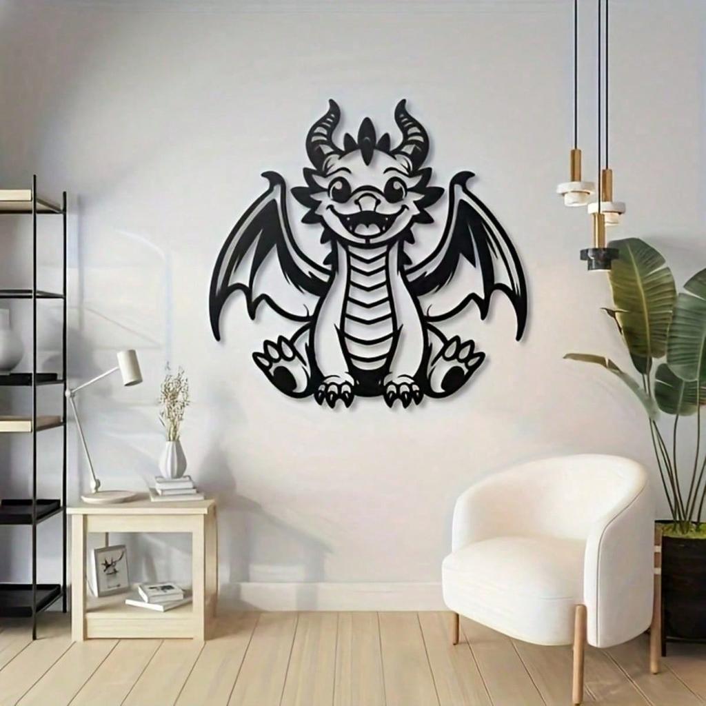 Süßer Drachen Eisen Wandkunst Fantasy Dekor Für Kinderzimmer Geburtstagsgeschenk