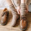 Warm Solid Color Retro Trendy Stripe Women Wool Socks Korean Style Socks Middle Tube Hosiery Cotton