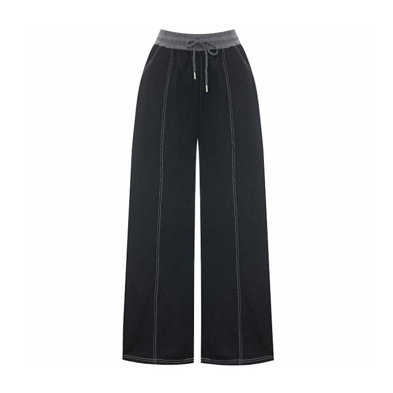 SELLY'S Stitch Contrast Elastic Waist Pants_I6C-Cpt003