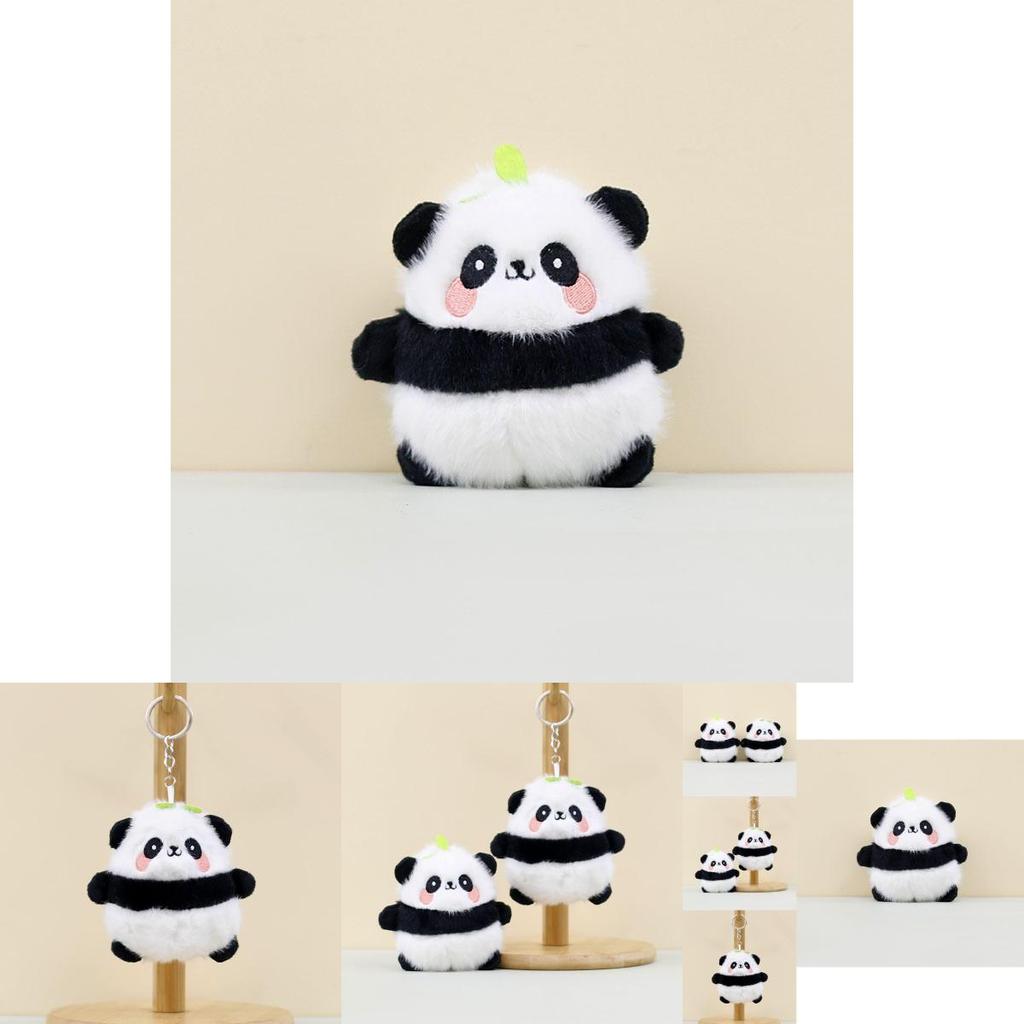 Charming Panda Plush Keychain Cute Short Plush Panda Doll Adorable Bag Accessory