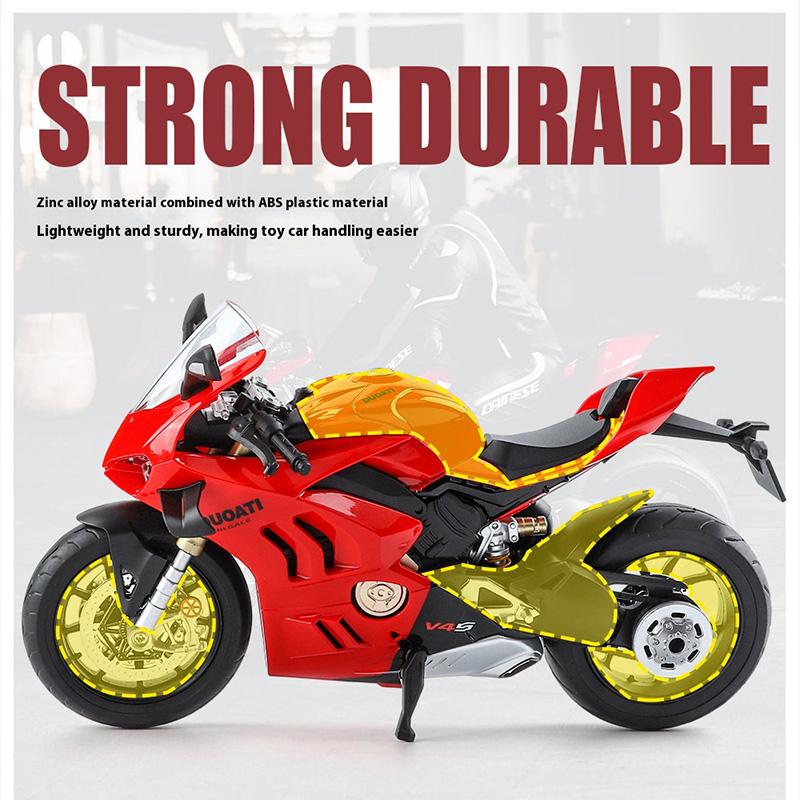 Modellino di Motocicletta in Lega Ducati V4S 1/9, Raffinato Ornamento da Scrivania, Il Miglior Oggetto da Collezione per gli Appassionati di Moto, Regalo di Halloween