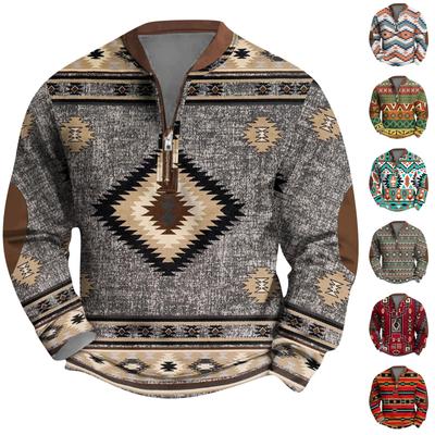 Erkek Retro Günlük Degrade Baskılı Sweatshirt