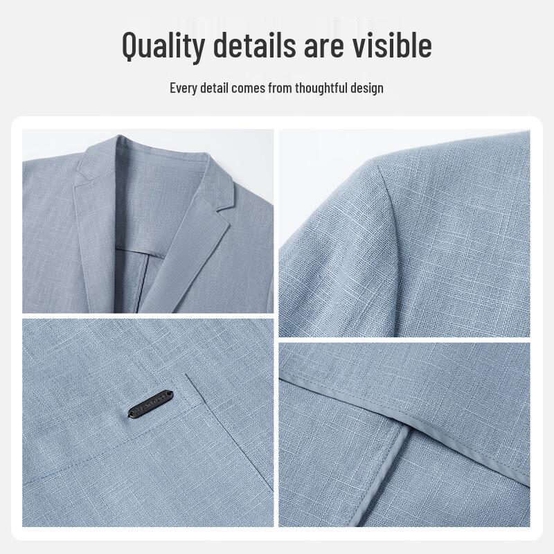 MONTAGUT Men's Cotton Linen Blend Business Casual Blazer
