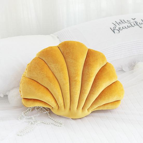 3D Velvet Shell Pillow Soft Insert Seashell Ocean Beach Theme Throw Pillow