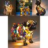 Cat Dog Resin Art Piece Usb Powered Night Light For Bedroom And Study
