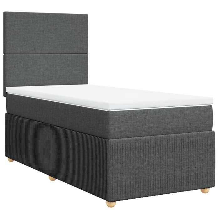 VidaXL Slatted Bed Base with Mattress Dark Grey 80x200 Cm Fabric 3294177