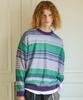 WAIKEI Multi-Stripe See-Through Knit Purple