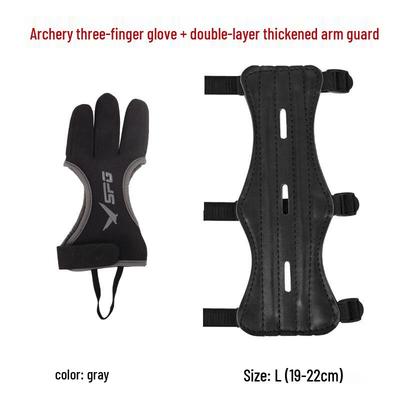 Archery Armguard & 3-Finger Shooting Glove Set
