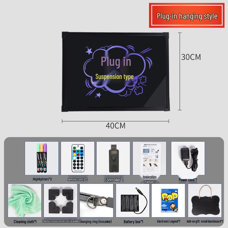 Светящаяся светодиодная мигающая табличка-меловая доска для рукописной рекламы