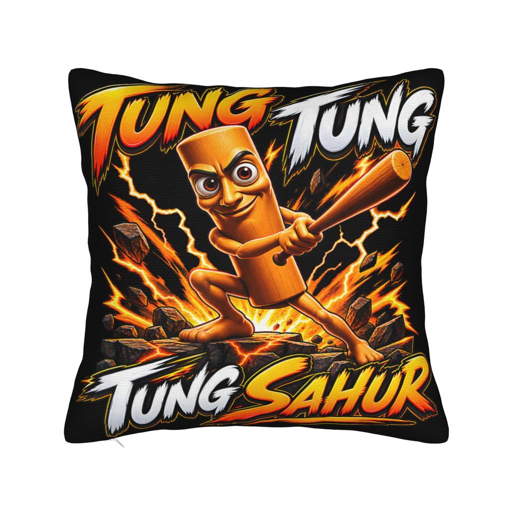 Pillow Case Tung Tung Tung Sahur Starry Night Print  Pillow Cover For Office Car Home Decor Retro Trendy Pillowcases