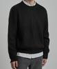 WORK ON BODY OFF Lanugo Semi-Overfit Brushed Round Neck Knit [Black]