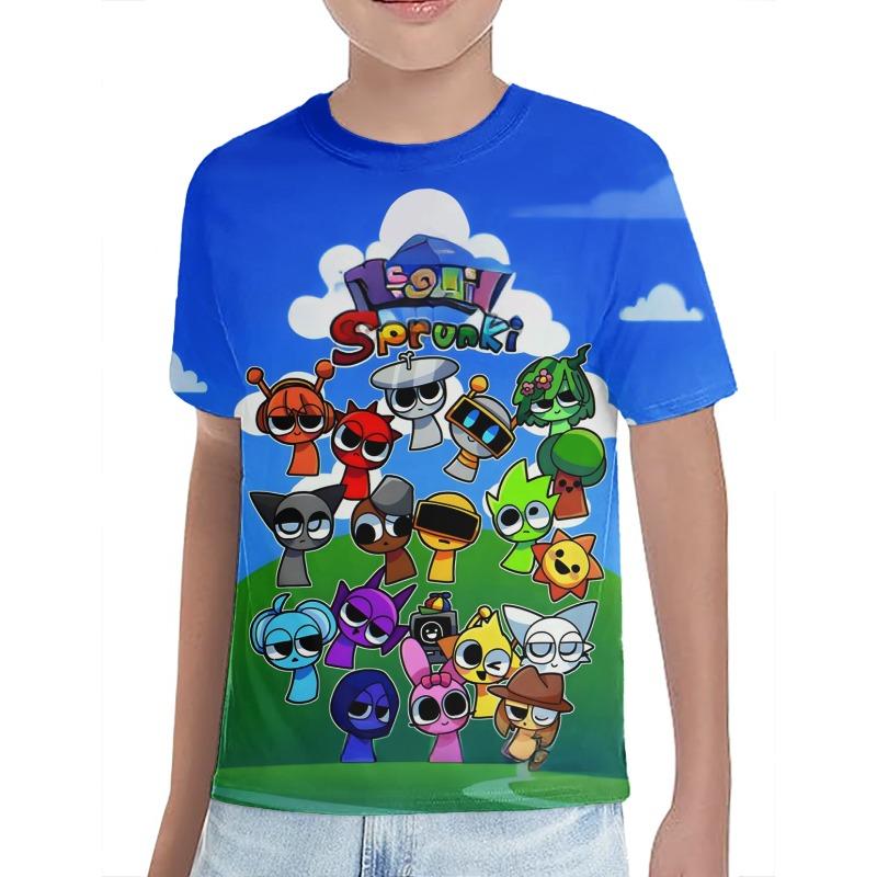 

Fashion Casual 3D Printing Children T-shirt Sprunki High Quality Comic Kids Summer Boys/girls O-neck Comfortable Soft Tees 110