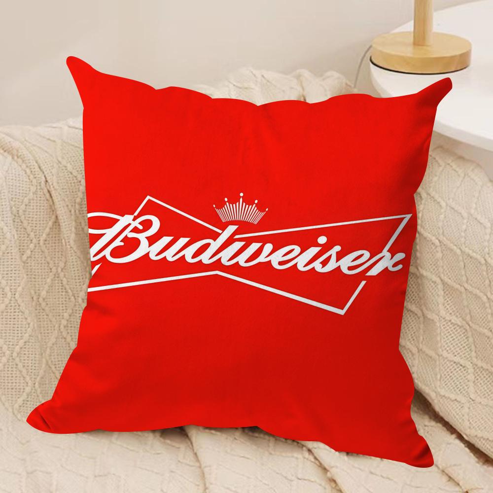 BBudweiser BBudvar Czech Cushion Cover Silky Short Plush DoubleSided Printed Pillow Case for Sofa All Seasons Home Decor Gift