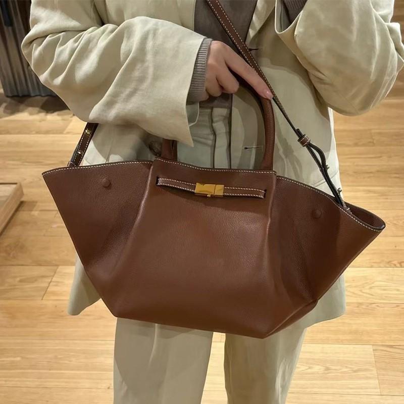 High-end Wing Bag Leather Women's Soft Fashionable Tote 2024 Portable Briefcase