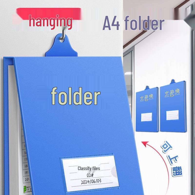 A4 Vertical Hanging File Box with 20 Clipboard Folders - Office Storage for HR & Finance
