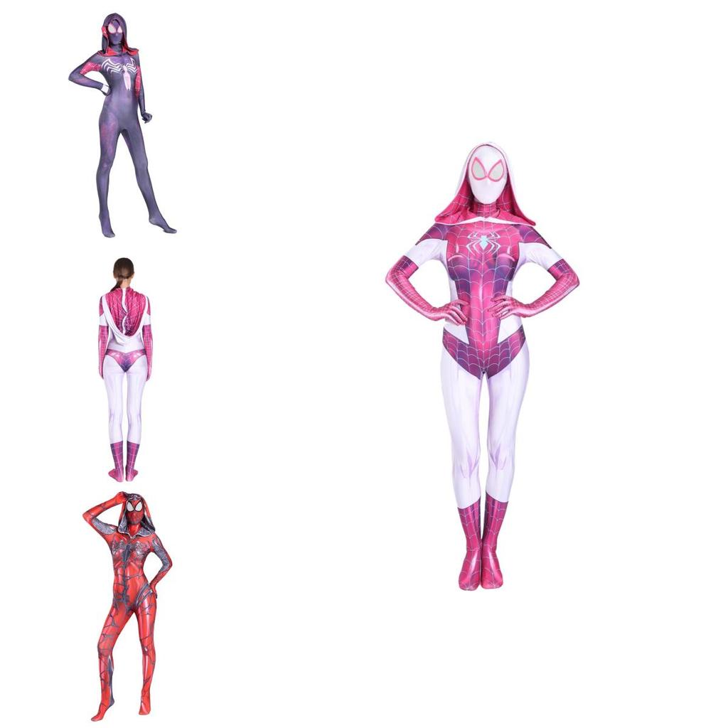 Stilvolles Spider Gwen Stacy Kostüm für Frauen mit einzigartigem Spider-Man-Design für Halloween