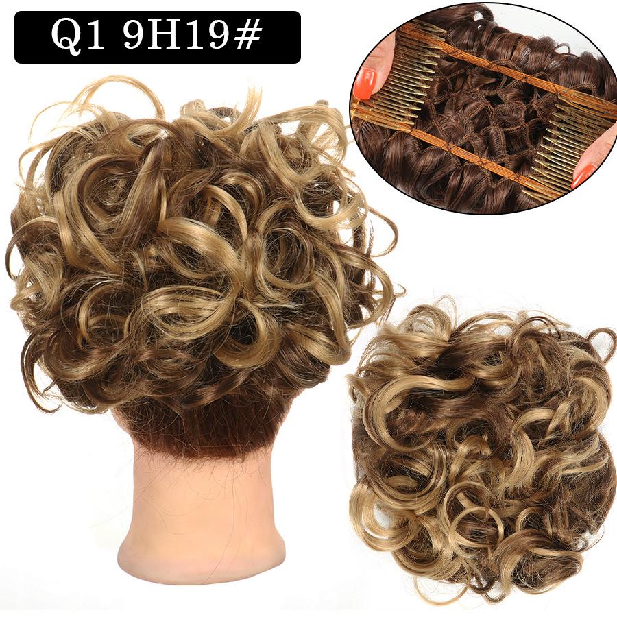 Combs Messy Bun Hair Piece Curly Dish Hair Buns Extension Thick Chignon Hairpiece Clip in Ponytail Scrunchies Hair Pieces for Women