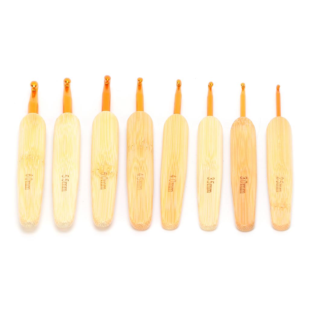 8pcs Aluminium Oxide Crochet Hook Golden Crochet Needles Set for Sweater Knitting