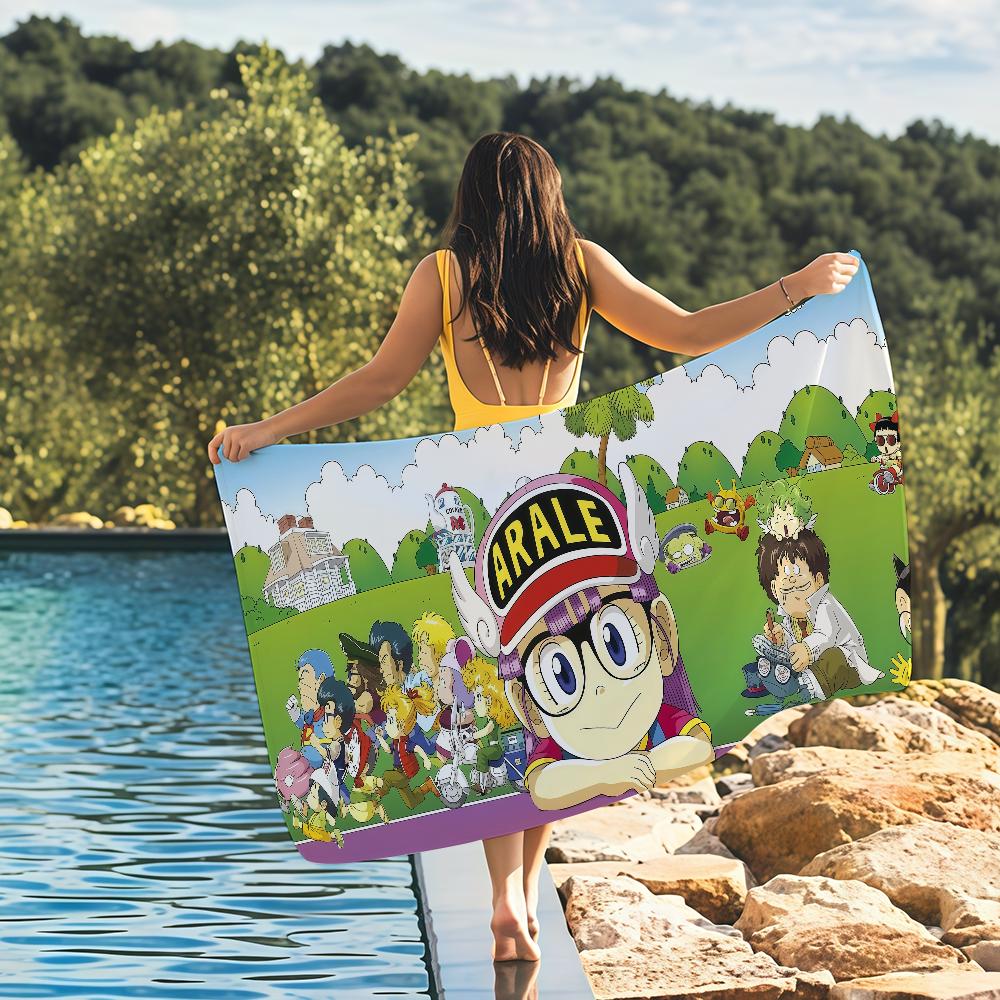 Cartoon Dr Slump Beach Towel Yoga Gym Yoga Gym Lightweight Portable For Swimming Shower Travel Sports Accessories Sandproof
