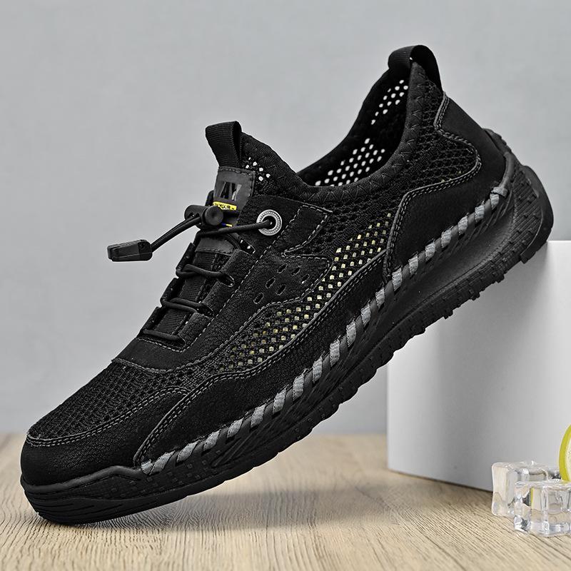 2022 Men's Summer Casual Leather Mesh Shoes – Fashionable & Breathable Handmade Design