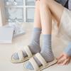 Calzini lunghi e larghi da donna, in maglia traforata, traspiranti, in stile giapponese, per la scuola, in tinta unita