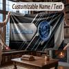 Custom Name Flannel Throw Blanket Manchester City Pattern Warm Home Decoration