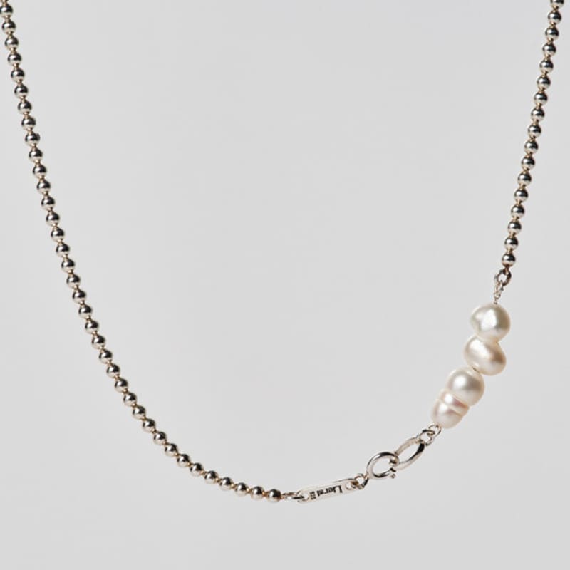 

liersi Lus pearl ball choker necklace Silver(pure) - 42cm