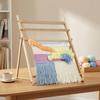 Freestanding Weaving Loom with Wooden Cane Large Beechwood Handloom